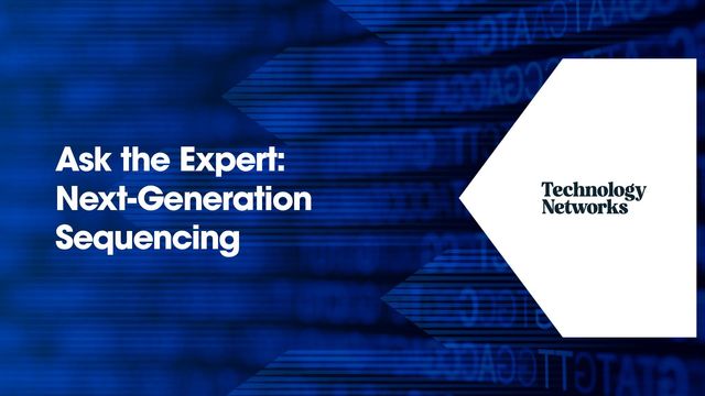 Blue Graphic Image with a nucleotide sequence and the text 'Ask the Expert' 