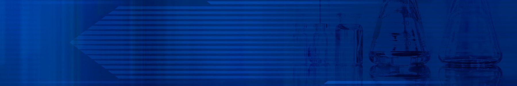 Blue lab banner with glassware for continuous bioprocessing and multi-column chromatography. 