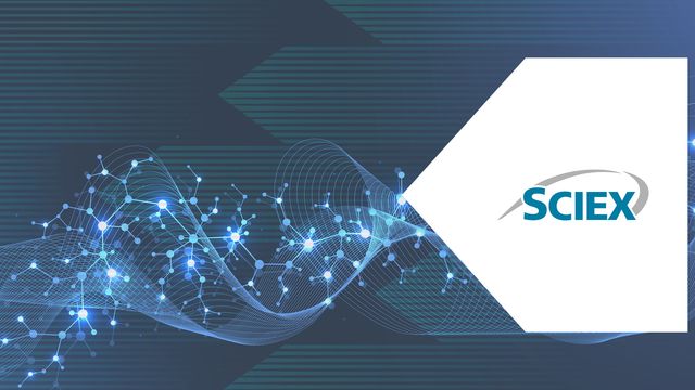 Abstract blue network illustration representing SCIEX image proteomics technology. 