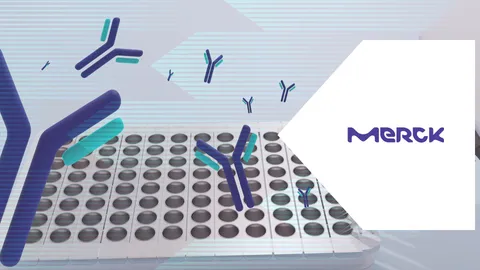 Blue-toned microplate and lab equipment representing immunoassays.