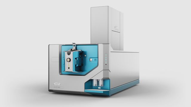 SCIEX ZenoTOF 8600 mass spectrometer with blue accent panels and front ion source interface 
