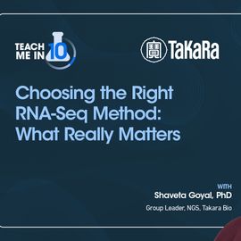 Dr. Shaveta Goyal smiling next to the title of her presentation "Choosing the Right RNA-Seq Method: What Really Matters." 