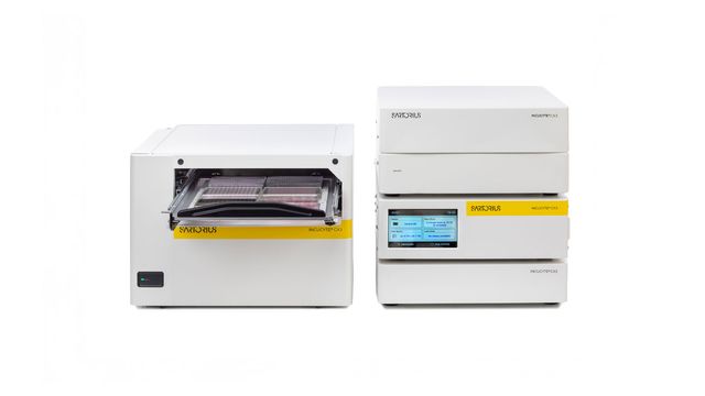 Sartorius Incucyte CX3 live-cell imaging system with open tray holding microplates and stacked unit with touchscreen display 