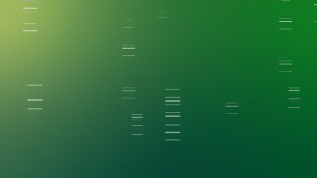 Optimized blotting abstract background with green gradient and scattered line patterns representing data. 