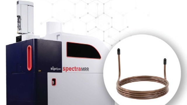 Scientific equipment for molecular rotational resonance spectroscopy with metal capillary column. 