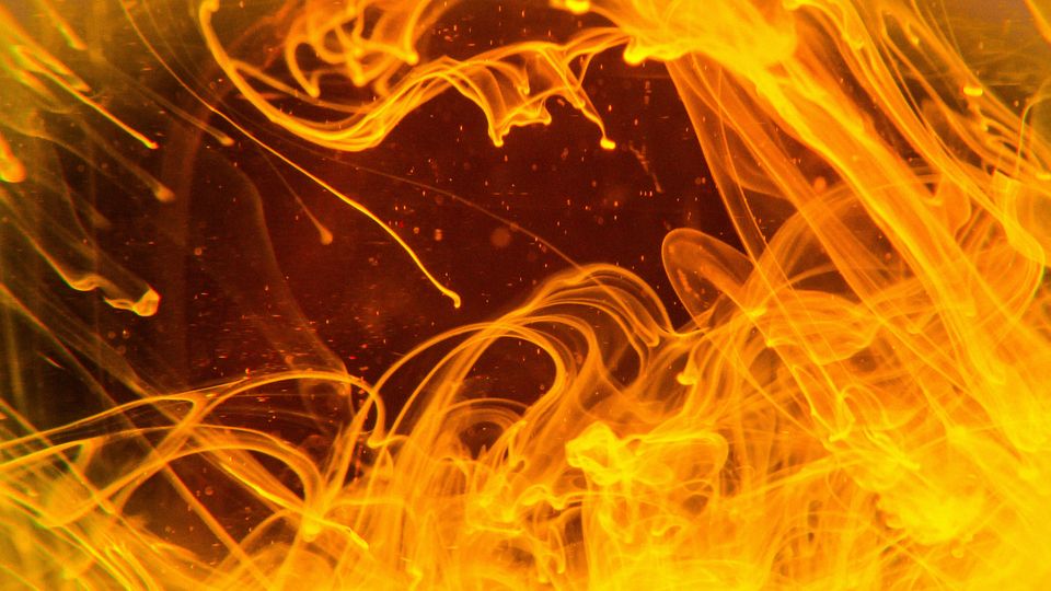 An abstract, fire-like pattern in a 3D render.