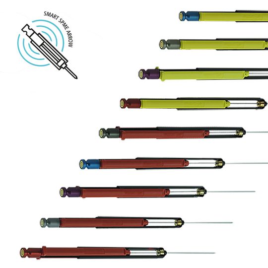 Smart SPME Arrow devices with color-coded needle assemblies for analytical sampling applications. 