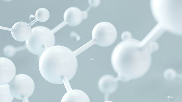 3D H2O molecular structure model illustrating water molecule bonds. 