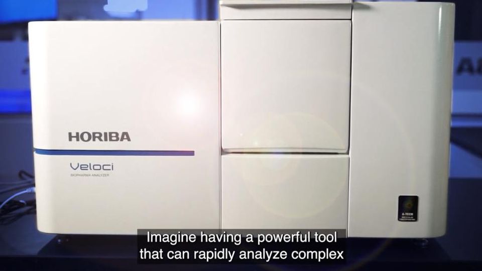 HORIBA Veloci biopharma analyzer instrument for rapid analysis of complex biologic samples in laboratory environments.