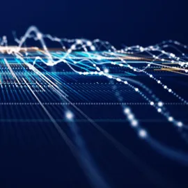 Abstract data visualization representing AI-driven predictive modeling in product development.