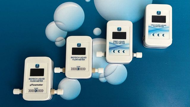 Biotech liquid flow meters for measuring and monitoring fluid flow in laboratory. 