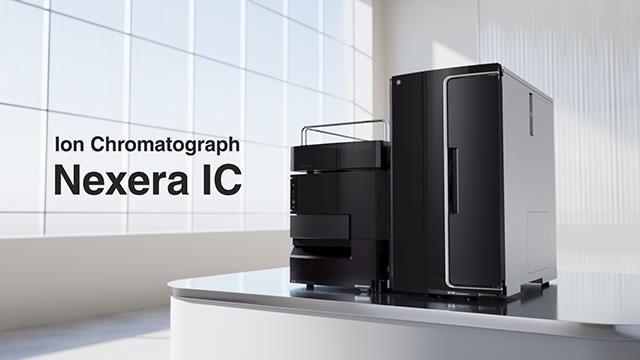 Nexera IC ion chromatograph system on a lab bench with product name displayed beside the instrument. 