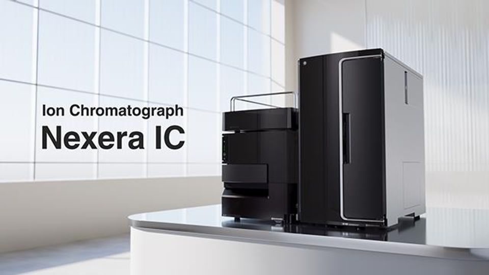 Nexera IC ion chromatograph system on a lab bench with product name displayed beside the instrument.