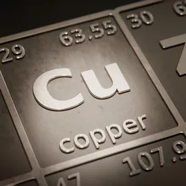 Metallic periodic table, zoomed in on nickel, copper, and zinc.