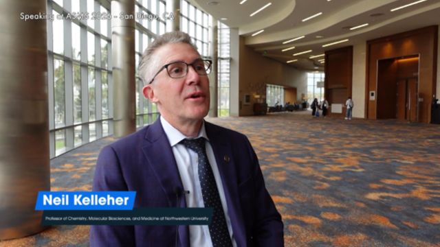 Neil Kelleher being interviewed at ASMS 2026. 