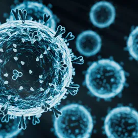 Illustration of CAR-T cell manufacturing with virus-like particles, representing integrated automated cell therapy processing.