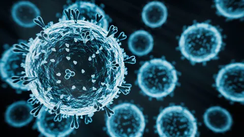 Illustration of CAR-T cell manufacturing with virus-like particles, representing integrated automated cell therapy processing.