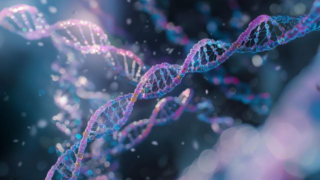 3D illustration of a DNA double helix. 