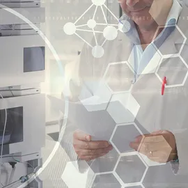 Researcher using chromatography-free mass spectrometry for advanced NPS screening and analysis.