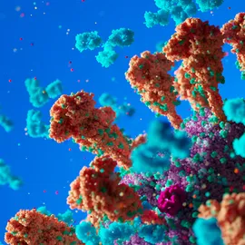 Colorful molecular structures.