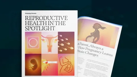 Reproductive health eBook featuring fertility, pregnancy, and contraception illustrations.