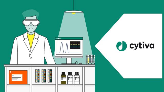 Western blot laboratory analysis with a scientist and protein data on a monitor 
