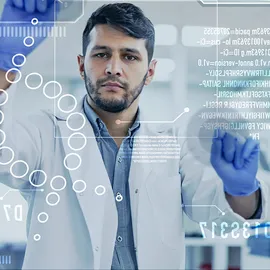 Researcher analyzing spatial multiomics data to advance disease research.