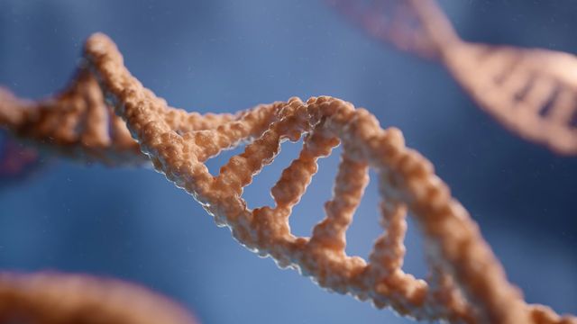 DNA double helix representing genetic information and molecular biology. 