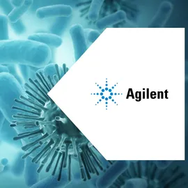 Microscopic pathogens alongside the Agilent logo representing pathogenic sequencing with Agilent Logo.