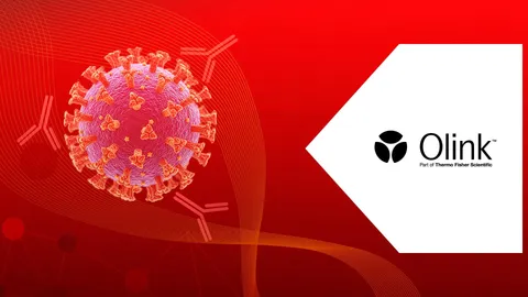 Coronavirus particle illustrating proteomics research.