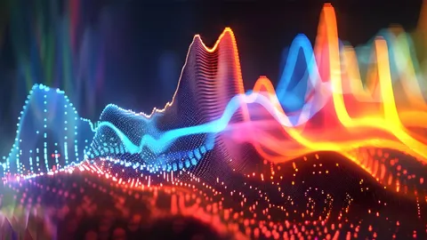 Abstract visualization of data analysis and separation with colorful waveforms.