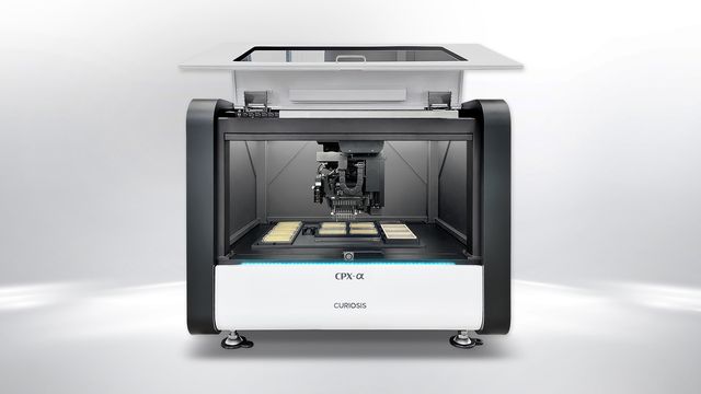 CPX™ automated colony picker for high-throughput microbial screening, shown processing multiple colony plates. 