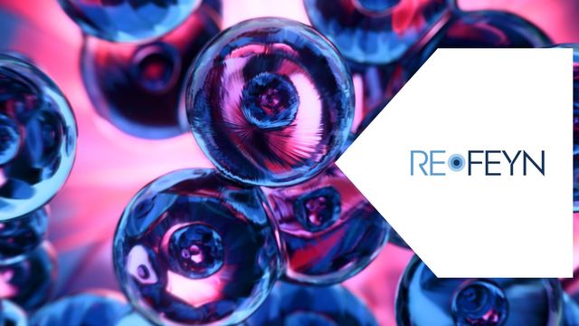 Refeyn logo over abstract reflective spheres representing gene therapy research. 