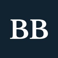 White letters "BB" on a navy background.