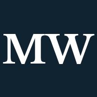 White letters "MW" on a navy background.