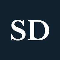 White letters "SD" on a navy background.