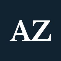 White letters "AZ" on a navy background.