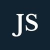 White letters "JS" on a navy background.
