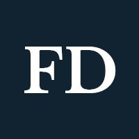 White letters "FD" on a navy background.