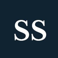 Simon Spichak's initials against a black background.