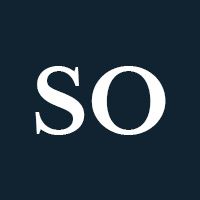White letters "SO" on a navy background.