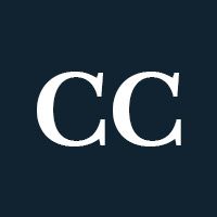 White letters "CC" on a navy background.