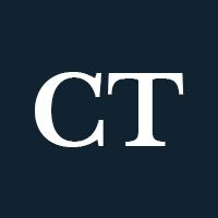 White letters "CT" on a navy background.