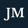 White letters "JM" on a navy background.