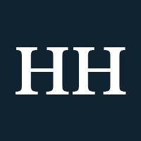 The initials HH against a black background.