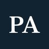 White letters "PA" on a navy background.