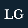 The initials LG against a black background.