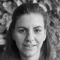A greyscale headshot of Marie Pireyre