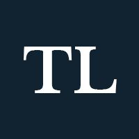 White letters "TL" on a navy background.