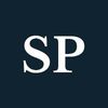 White capital S and P letters on a navy background.